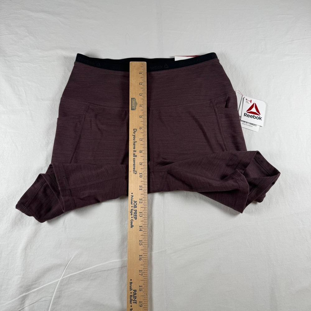 NWT Reebok Women's Size‎ S Raisin Heather Fitted High Rise Performance Short - Picture 3 of 11